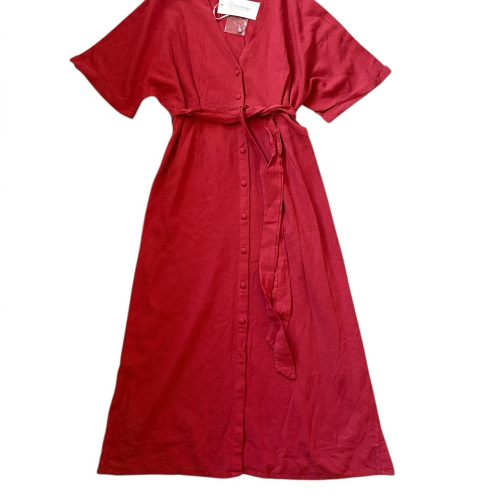 Katrina Cinque Terre Made In Italy Mediterranean Linen Blend Maxi Dress XL - Picture 6 of 11